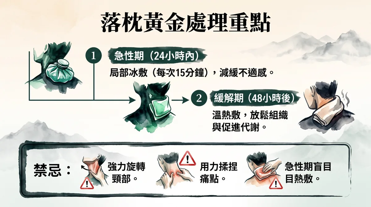 落枕急性期與後期處理重點