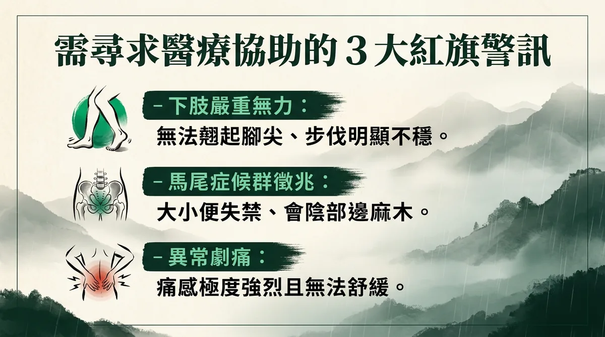 椎間盤突出需盡速就醫的三大紅旗警訊