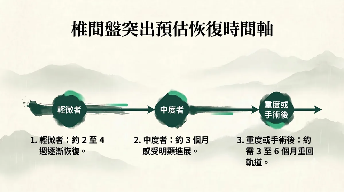 椎間盤突出輕度、中度與重度手術後的預估恢復時間