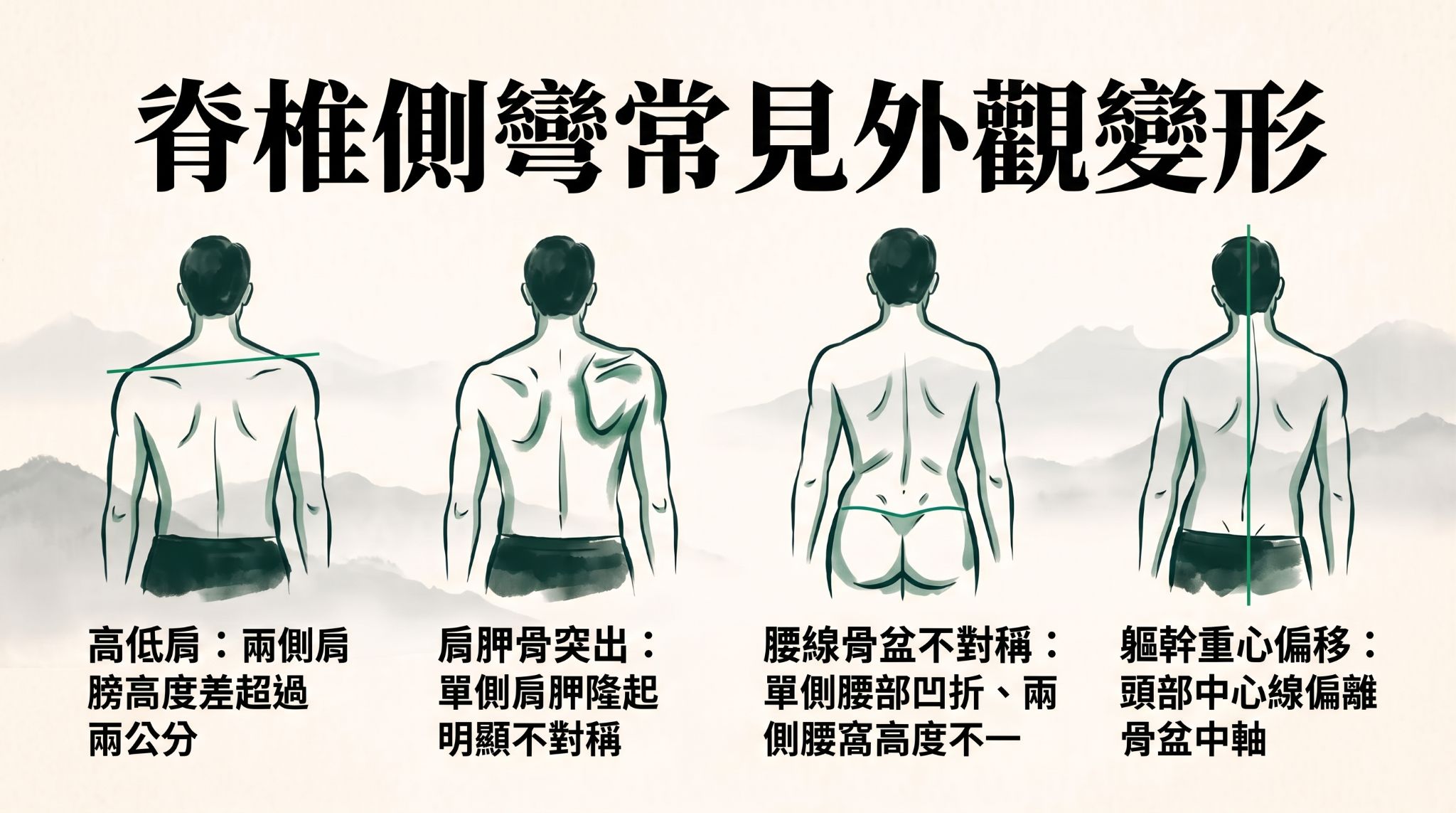 脊椎側彎常見外觀變形與體態警訊
